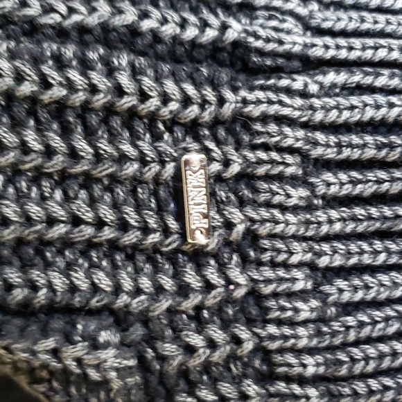 Victoria's Secret PINK Cardigan *RARE* XS Black White Gray Marbled Distressed - Picture 4 of 7